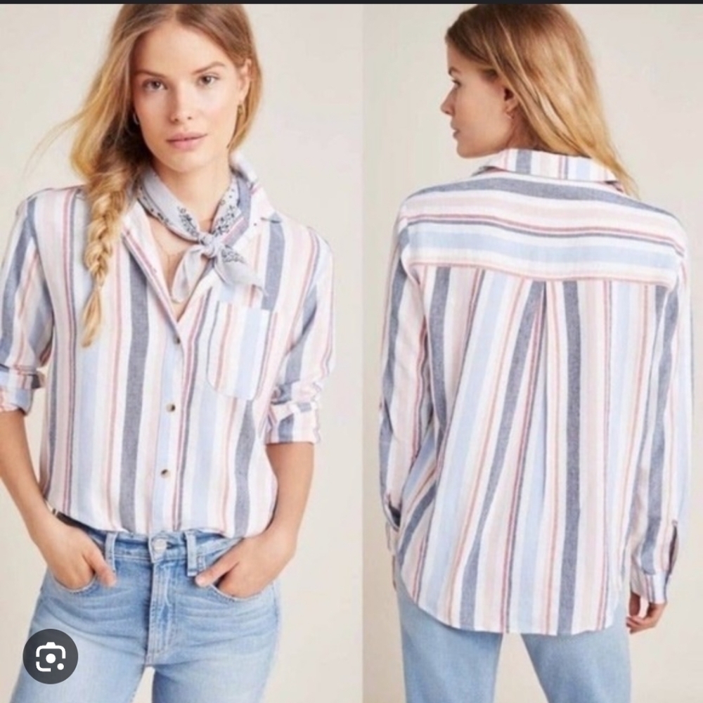 Maeve by Anthropologie Chatham multicolor striped shirt